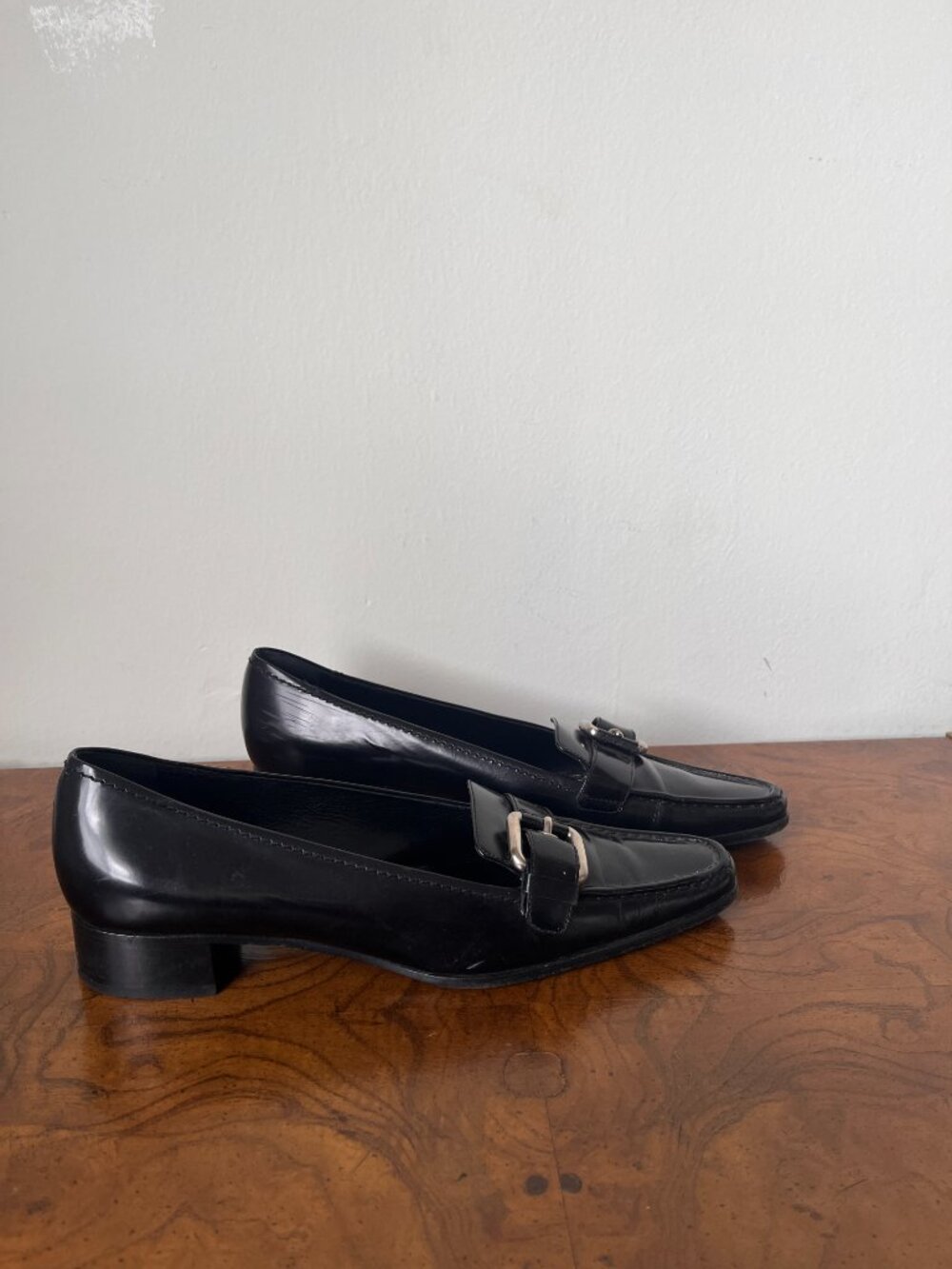 Prada Vintage Y2K Leather Heel Loafer Size 40 Y2K Archive